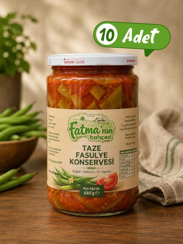 Taze Fasulye Konserve 10 Adet