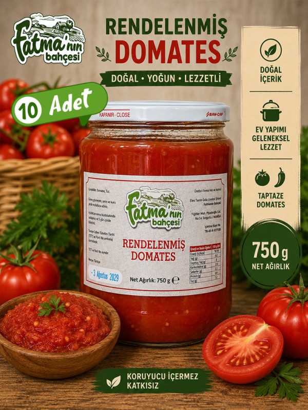 Rendelenmiş Domates Konserve 10 Adet